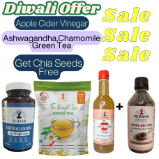 Diwali Offer Ashwagandha,Apple Cider Vinegar,Chamomile Leaves Get Chia Seeds Free