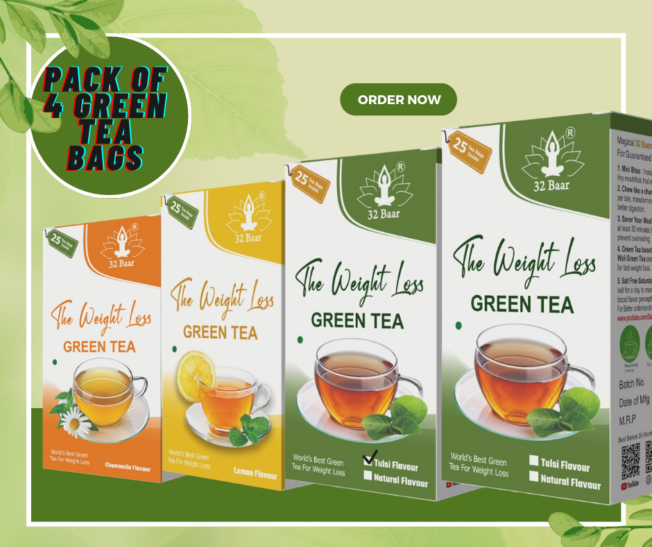 Pack Of 4 Green Tea Bags